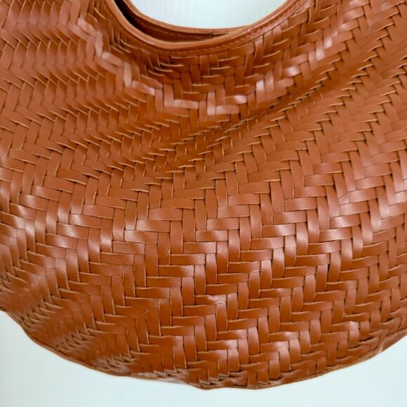 Bembien Bobbie Woven Leather Bag Sienna Cognac Brown - Picture 7 of 16